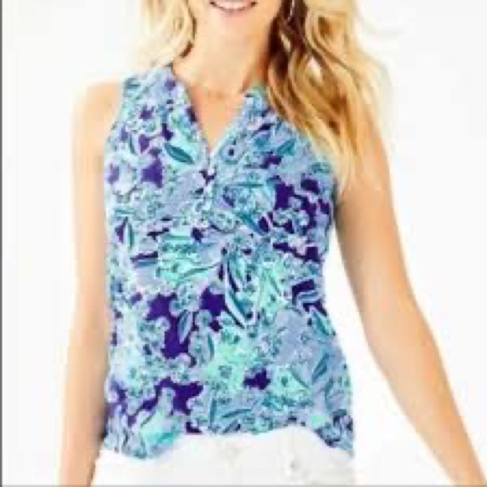 NWT! Lilly Pulitzer Essie Top Royal Purple Koalafications